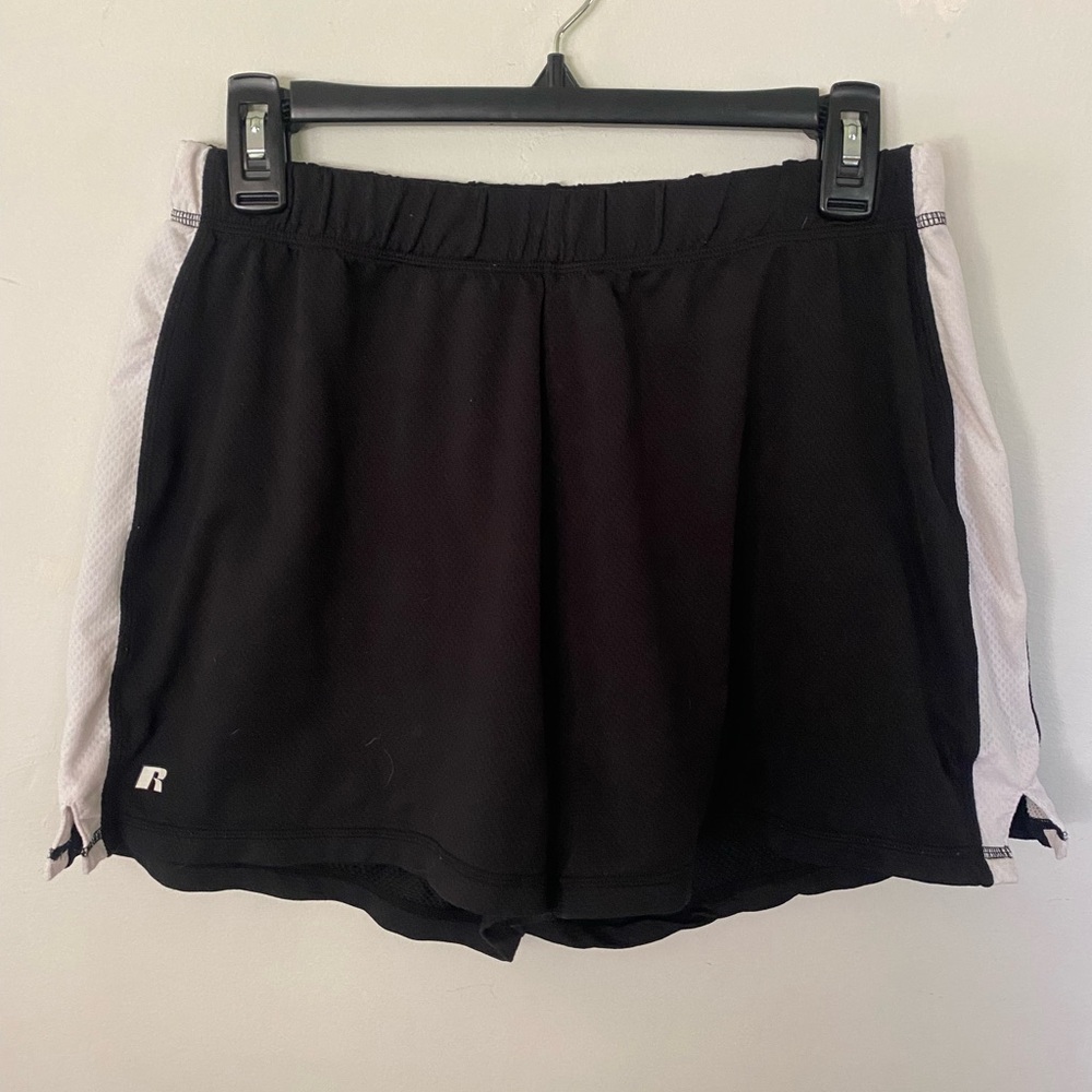 Women's Black and White Athletic Shorts